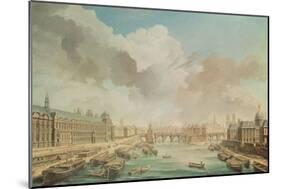 The Louvre, the Pont Neuf and the College Des Quatre Nations, 1755-Nicolas Jean Baptiste Raguenet-Mounted Giclee Print