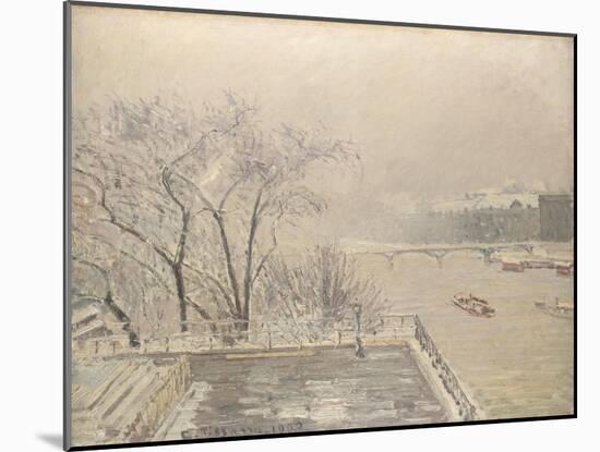 The Louvre under Snow, 1902-Camille Pissarro-Mounted Giclee Print