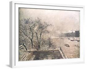 The Louvre under Snow, 1902-Camille Pissarro-Framed Giclee Print