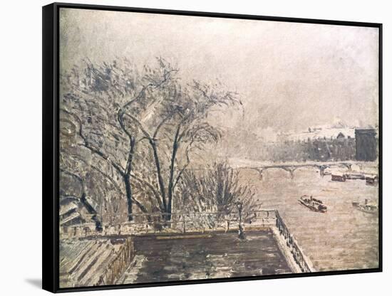 The Louvre under Snow, 1902-Camille Pissarro-Framed Stretched Canvas