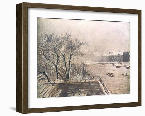 The Louvre under Snow, 1902-Camille Pissarro-Framed Giclee Print