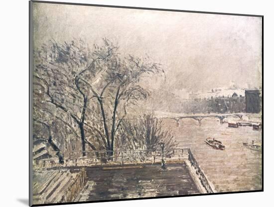 The Louvre under Snow, 1902-Camille Pissarro-Mounted Giclee Print