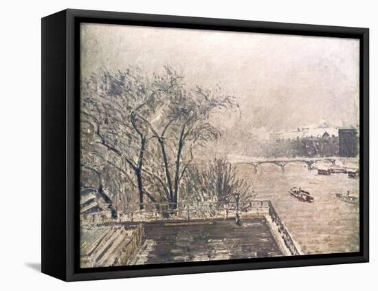 The Louvre under Snow, 1902-Camille Pissarro-Framed Stretched Canvas