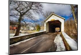 The Loux Covered Bridge in Winter, Pennsylvania-George Oze-Mounted Photographic Print