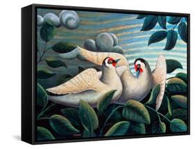 The Love Birds-Jerzy Marek-Framed Stretched Canvas