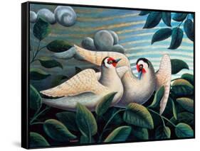 The Love Birds-Jerzy Marek-Framed Stretched Canvas