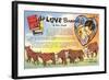 The Love Brand, Ad for Western Pulp Fiction-null-Framed Art Print