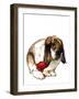 The Love Bunny on White, 2020, (Pen and Ink)-Mike Davis-Framed Giclee Print