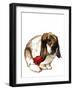 The Love Bunny on White, 2020, (Pen and Ink)-Mike Davis-Framed Giclee Print