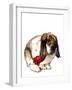 The Love Bunny on White, 2020, (Pen and Ink)-Mike Davis-Framed Giclee Print