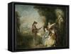 The Love Lesson, 1716-1717-Jean Antoine Watteau-Framed Stretched Canvas