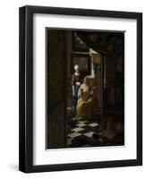 The Love Letter, c.1669-70-Johannes Vermeer-Framed Giclee Print