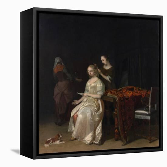 The Love Letter-Jacob Ochtervelt-Framed Stretched Canvas