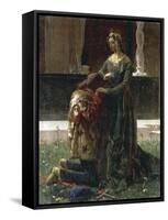 The Love of the Poet, Sordello and Cunizza, 1864-Federico Faruffini-Framed Stretched Canvas