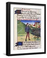 The Lover with the Rose in His Hand, Miniature from the Allegorical Poem Romance of the Rose-Guillaume De Lorris-Framed Giclee Print