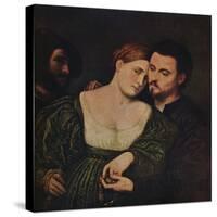 'The Lovers', 1525-1530 (c1940)-Paris Bordone-Stretched Canvas