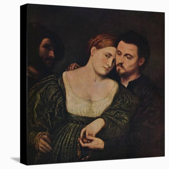 'The Lovers', 1525-1530 (c1940)-Paris Bordone-Stretched Canvas