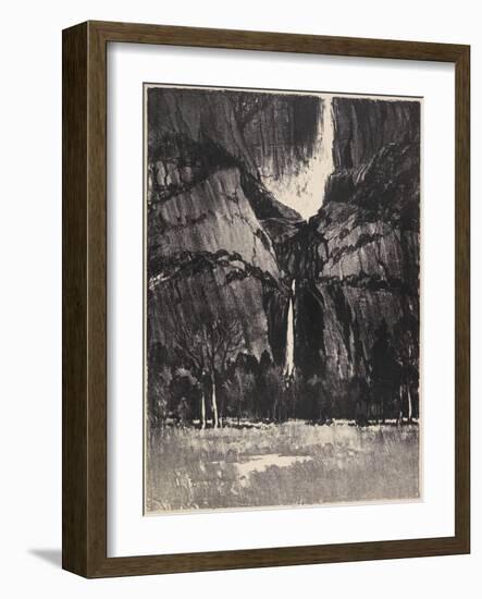 The Lower Falls, Yosemite, 1912-Joseph Pennell-Framed Giclee Print