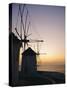 The Lower Windmills (Kato Myli) at Sunset, Mykonos, Cyclades Islands, Greece, Europe-Fraser Hall-Stretched Canvas