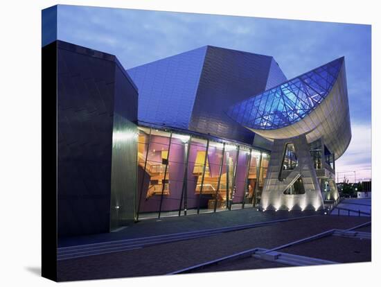 The Lowry Gallery at Dusk, Salford, Manchester, England, United Kingdom-Charles Bowman-Stretched Canvas