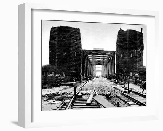 The Ludendorff Bridge at Remagen; Second World War, 1945-null-Framed Photographic Print