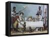 The Lunch-Jean Baptiste Debret-Framed Stretched Canvas