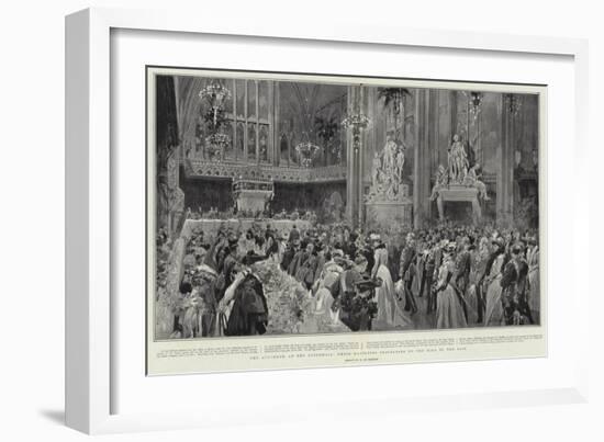 The Luncheon at the Guildhall, their Majesties Proceeding Up the Hall to the Dais-Frederic De Haenen-Framed Giclee Print