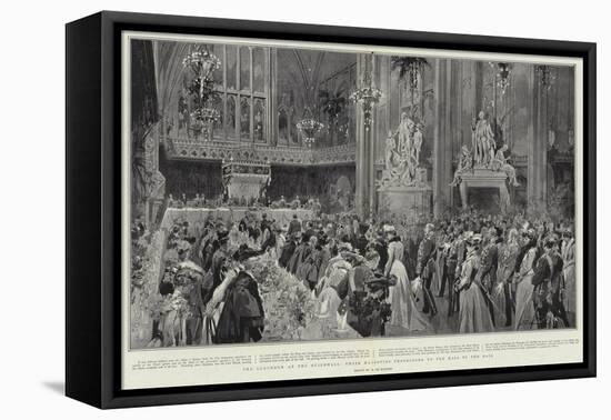 The Luncheon at the Guildhall, their Majesties Proceeding Up the Hall to the Dais-Frederic De Haenen-Framed Stretched Canvas