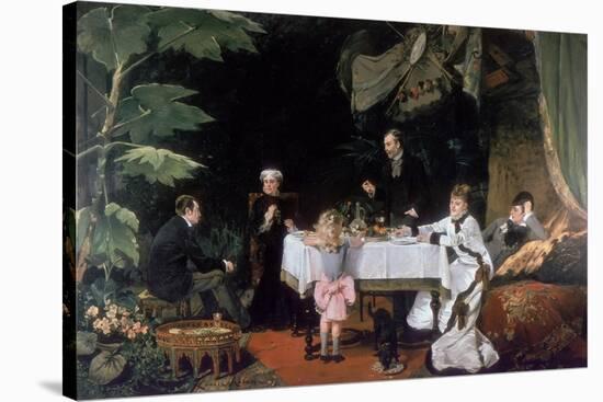 The Luncheon in the Conservatory, 1877-Louise Abbema-Stretched Canvas