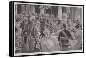 The Luncheon in the State Dining-Room, Buckingham Palace-G.S. Amato-Framed Stretched Canvas