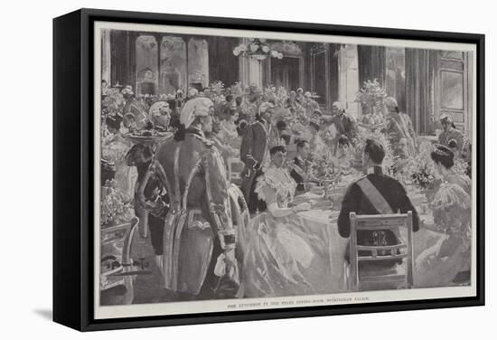The Luncheon in the State Dining-Room, Buckingham Palace-G.S. Amato-Framed Stretched Canvas