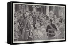 The Luncheon in the State Dining-Room, Buckingham Palace-G.S. Amato-Framed Stretched Canvas