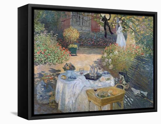 The Luncheon: Monet's Garden at Argenteuil, circa 1873-Claude Monet-Framed Stretched Canvas