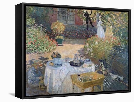 The Luncheon: Monet's Garden at Argenteuil, circa 1873-Claude Monet-Framed Stretched Canvas