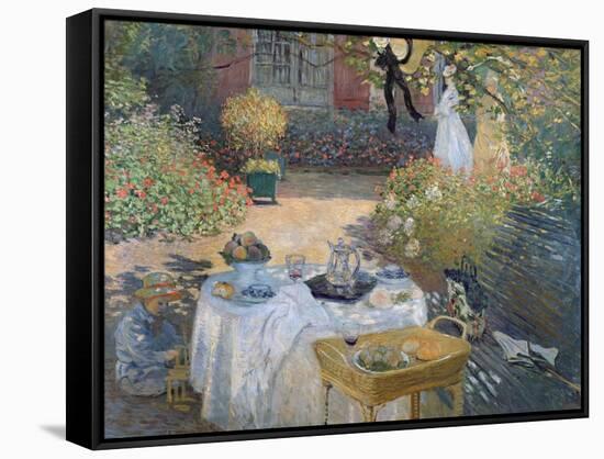 The Luncheon: Monet's Garden at Argenteuil, circa 1873-Claude Monet-Framed Stretched Canvas