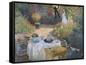 The Luncheon: Monet's Garden at Argenteuil, circa 1873-Claude Monet-Framed Stretched Canvas