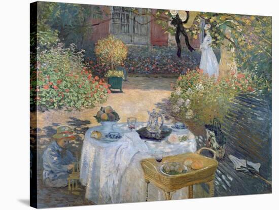 The Luncheon: Monet's Garden at Argenteuil, circa 1873-Claude Monet-Stretched Canvas