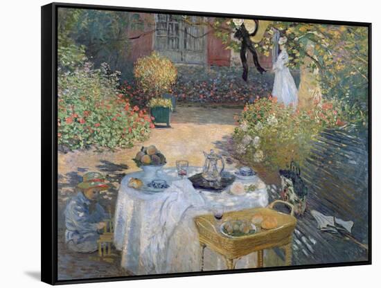 The Luncheon: Monet's Garden at Argenteuil, circa 1873-Claude Monet-Framed Stretched Canvas