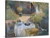 The Luncheon: Monet's Garden at Argenteuil, circa 1873-Claude Monet-Stretched Canvas