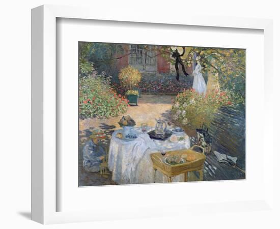 The Luncheon: Monet's Garden at Argenteuil, circa 1873-Claude Monet-Framed Premium Giclee Print