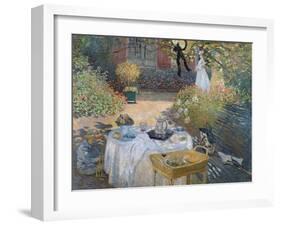 The Luncheon: Monet's Garden at Argenteuil, circa 1873-Claude Monet-Framed Giclee Print