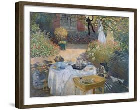 The Luncheon: Monet's Garden at Argenteuil, circa 1873-Claude Monet-Framed Giclee Print