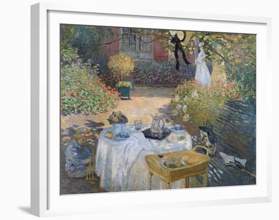 The Luncheon: Monet's Garden at Argenteuil, circa 1873-Claude Monet-Framed Giclee Print