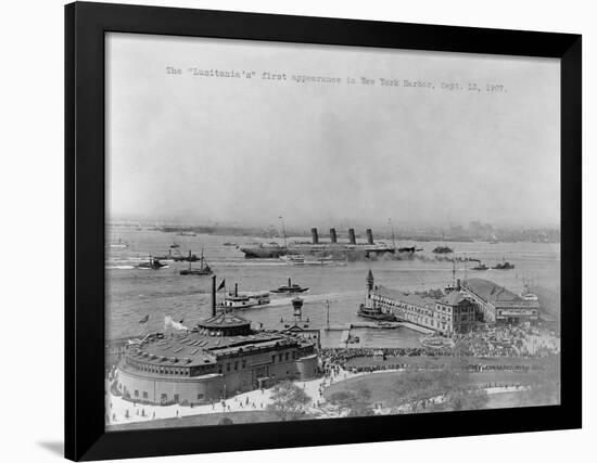 The Lusitania's First Appearance in New York Harbor-null-Framed Photographic Print