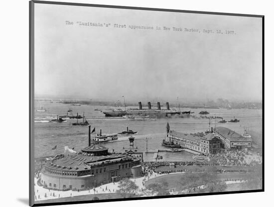 The Lusitania's First Appearance in New York Harbor-null-Mounted Photographic Print