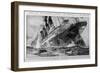 The Lusitania Sinks after Being Hit by German Torpedoes-Charles Dixon-Framed Art Print