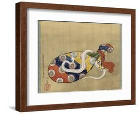 The Lute and White Snake of Benten, Edo Period, 1847-Katsushika Hokusai-Framed Giclee Print