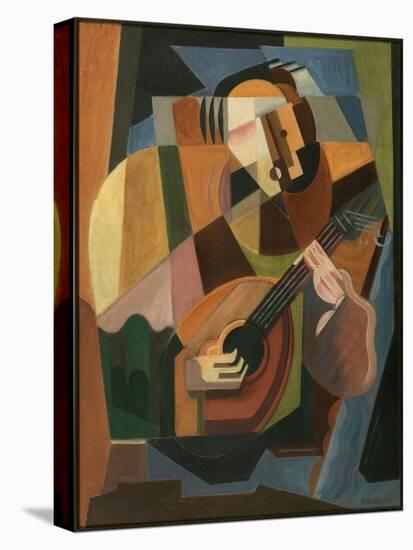 The Lute Player, 1917-18 (Oil on Canvas)-Maria Blanchard-Stretched Canvas