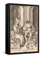 The Lute Player and the Singer, c.1500-Israhel van, the younger Meckenem-Framed Stretched Canvas