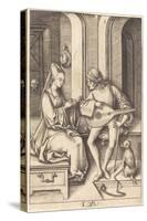 The Lute Player and the Singer, c.1500-Israhel van, the younger Meckenem-Stretched Canvas